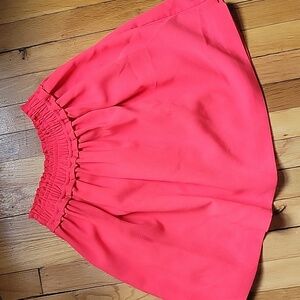 Neon coral gathered Kate Spade skirt